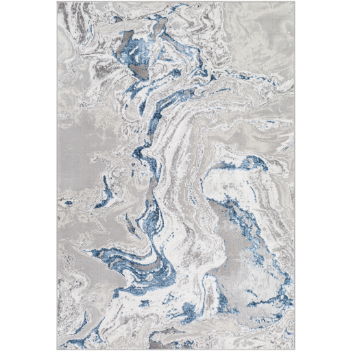 [162318-TT] Lustro Indigo Swirls Rug 5x7