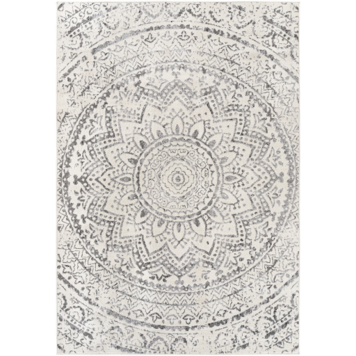 [162329-TT] Pisa Grey Mandala Rug 5x7