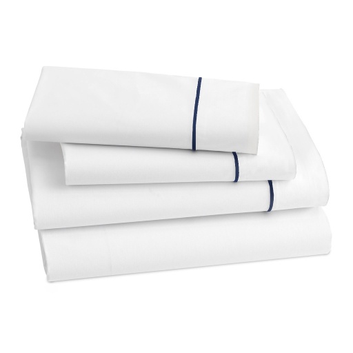 [162418-TT] Lagos Flat Sheet Navy Queen