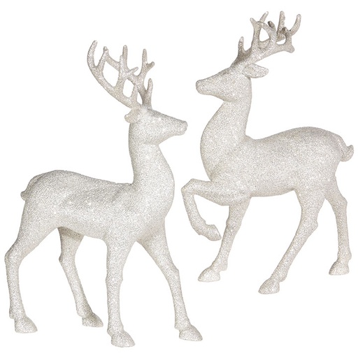 [167365-TT] Glittered Deer 13in Assorted