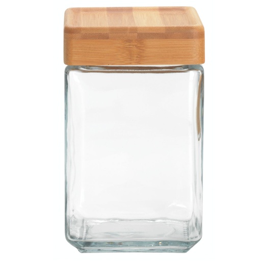 [162431-TT] Anchor Hocking Stackable Jar with Bamboo Lid 1.5QT