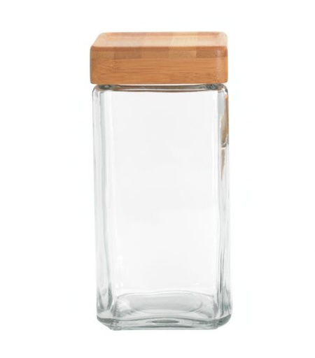 [162432-TT] Anchor Hocking Stackable Jar with Bamboo Lid 2QT