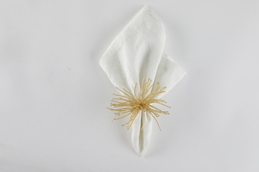 [162473-TT] Beaded Tassel Gold Napkin Ring