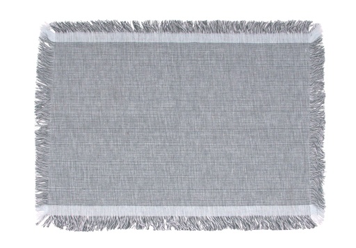 [162504-TT] Fringe Placemat Grey