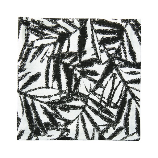 [162528-TT] Bending Palms Black and White Napkin
