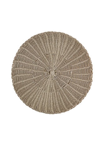 [162552-TT] Faux Rattan Placemat Grey