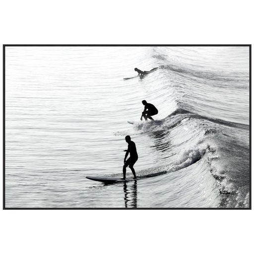 [162762-TT] Surfers I Framed Print on Tempered Glass 48x32in