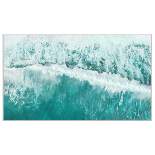 [162766-TT] Waves Framed Print on Tempered Glass 60x35in