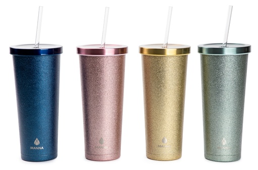 [162823-TT] Chilly Iced Coffee Tumbler 24oz Glitter Assorted