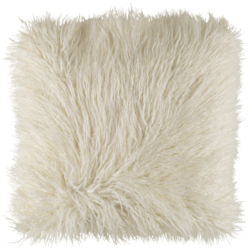 [162940-TT] Kara White Fur Pillow 18in