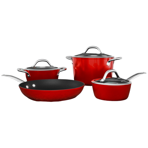 [162988-TT] Jomafe Chilli 7pc Non-Stick Induction Cookware Set