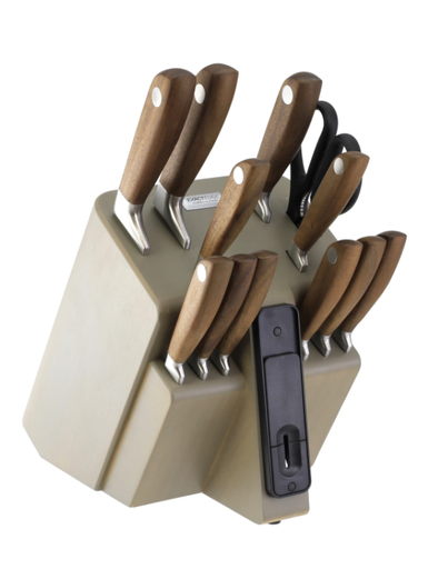 [163459-TT] Craft Kitchen Exact Edge 13pc Wooden Knife Block Set