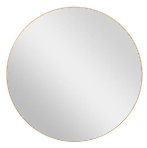 [164083-TT] Minimalist Gold Round Mirror 30in