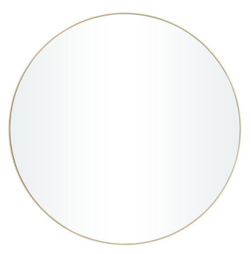 [164085-TT] Minimalist Gold Round Mirror 42in