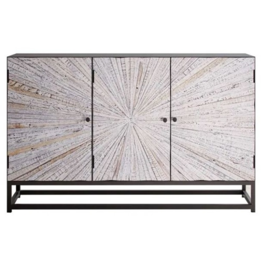 [164295-TT] Astral Plains Grey Wash 3 Door Accent Cabinet
