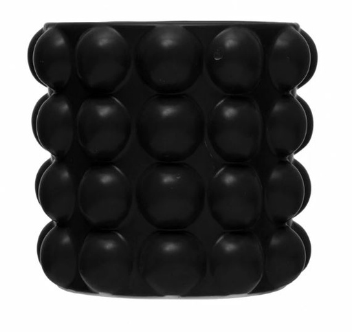 [164950-TT] Stoneware Planter with Raised Dots Black 9in