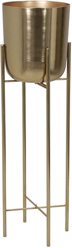 [165090-TT] Metal Planter on Stand Gold 40in