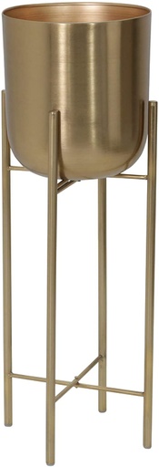 [165091-TT] Metal Planter on Stand Gold 30in