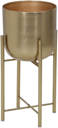 [165092-TT] Metal Planter on Stand Gold 20in