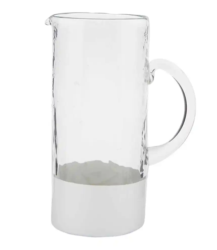 [165188-TT] Two Toned White Glass Pitcher