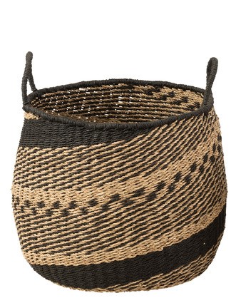 [165247-TT] Woven Seagrass Basket with Handle Large