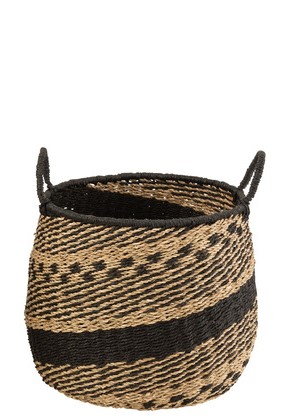 [165248-TT] Woven Seagrass Basket with Handle Small