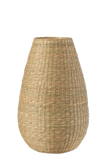 [165253-TT] Seagrass & Bamboo Vase 18in