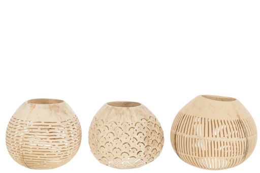 [165258-TT] Coconut Line Vase Natural 4in