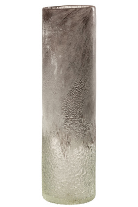 [165261-TT] Grey Scavo Glass Vase  16in