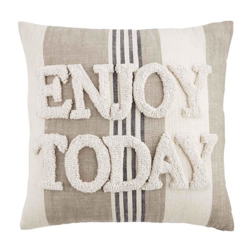 [165493-TT] Enjoy Today Striped Pillow 18in