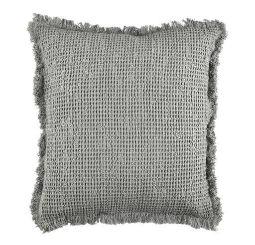 [165494-TT] Grey Waffle Weave Pillow 25in