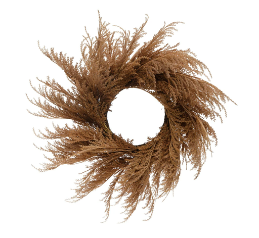 [165531-TT] Faux Pampas Grass Wreath Blush 28in