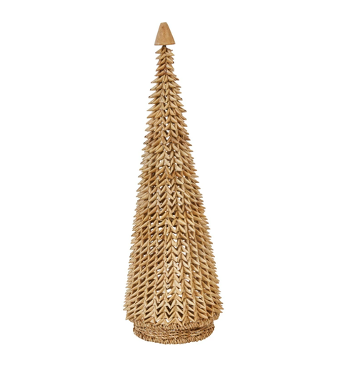 [165536-TT] Hand-Made Buri Palm Cone Tree 24in