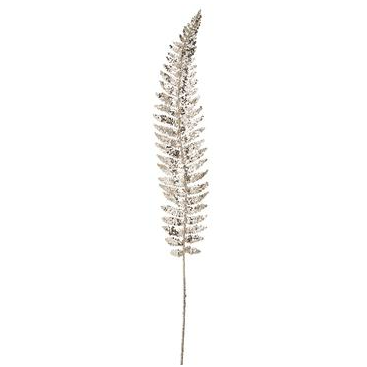 [165718-TT] Glittered Fern Spray Champagne 39in