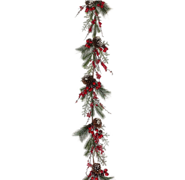 [165723-TT] Berry Pincone Garland 6in