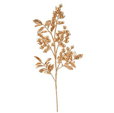 [165724-TT] Berry Spray Gold 24in