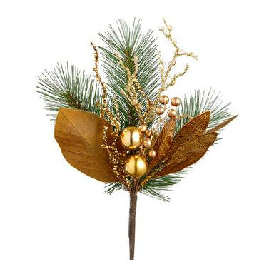 [165727-TT] Berry Ornament Pick Gold 14in