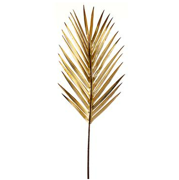 [165735-TT] Metallic Palm Leaf Spray Gold 37in