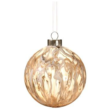[165737-TT] Glass Ball Ornament Amber 4in