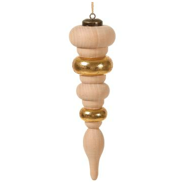 [165753-TT] Finial Ornament  w/ Gold Accent 7.5in