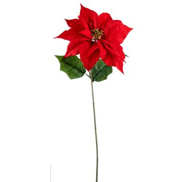 [165758-TT] Hampton Poinsettia Spray Red 29in