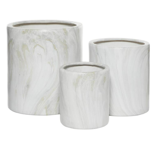 [165775-TT] Marble Ceramic Planter 18in