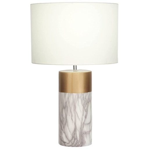 [165826-TT] Marble and Gold Table Lamp 25in