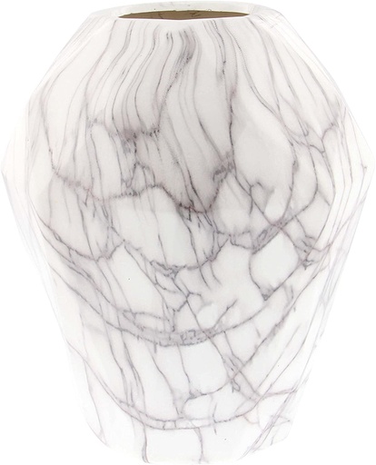 [165827-TT] Faux Marble Ceramic Vase 12in