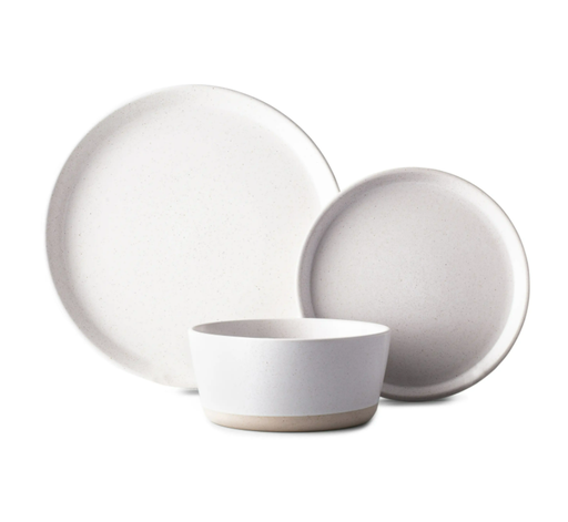 [165928-TT] Cream Stoneware Dinnerware Set 12pc