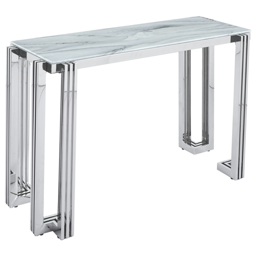 [166034-TT] Marble & Glass Top Console Table