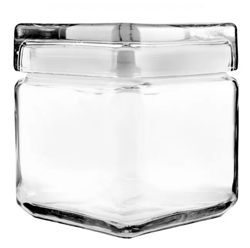 [166068-TT] Anchor Hocking Stackable Jar with Glass Lid 1qt
