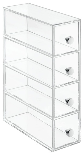 [167679-TT] Clarity Clear 4-Drawer Cosmetic Tower