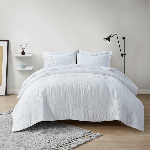 [166557-TT] Nimbus Complete Comforter Bedding and Sheet Queen Set White