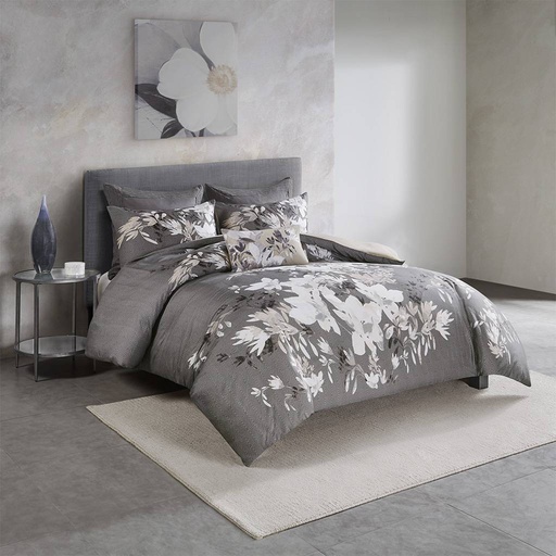[166568-TT] Odessa 3 Piece Cotton Comforter King Set Neutral